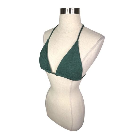 Savannah Morrow The Label Emerald Green Knit Triangle Top - Size Medium - Picture 3 of 7